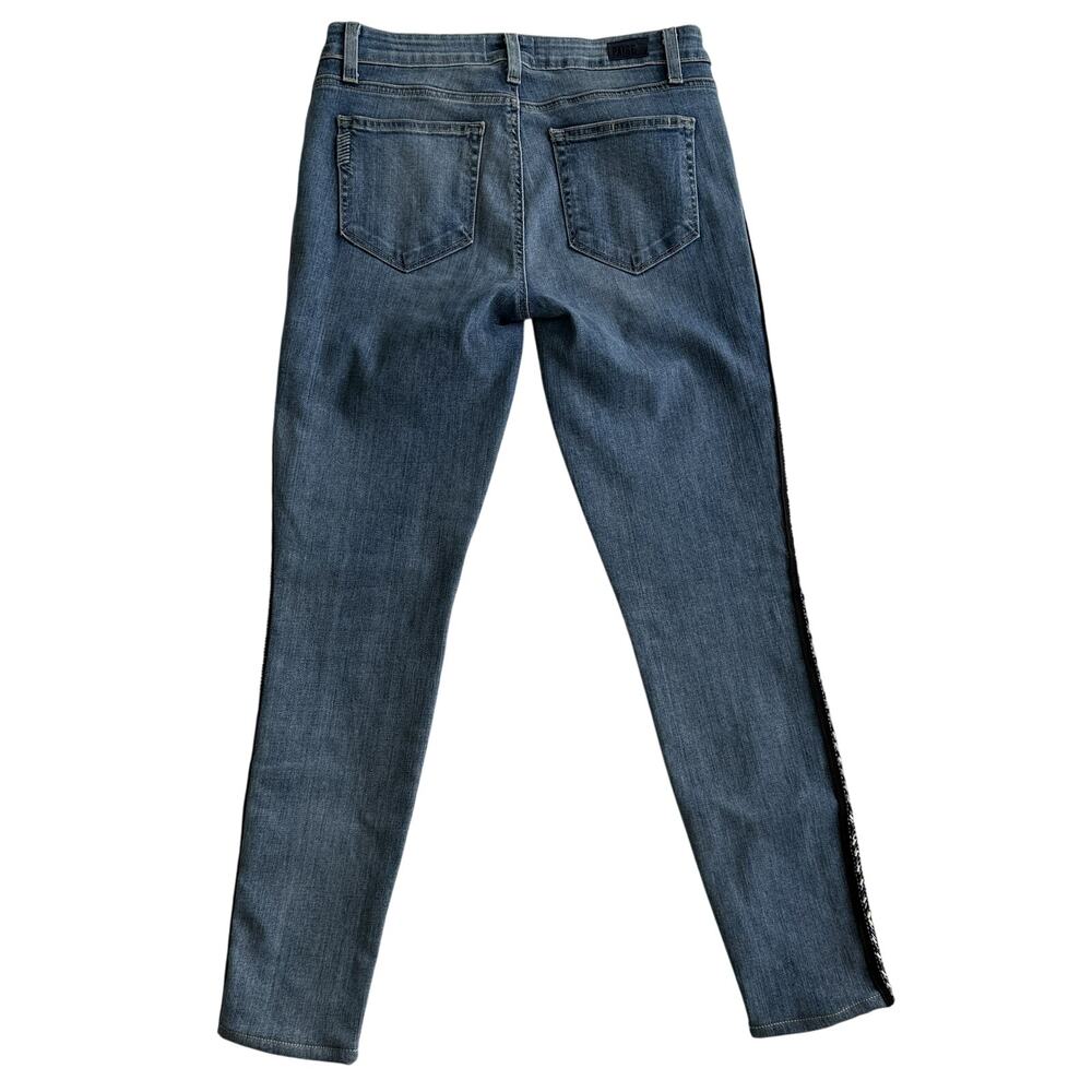 PAIGE Verdugo Embellished Tuxedo Stripe Skinny Jeans size 28 - Picture 10 of 11